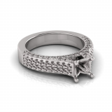 Double Row Micro Pave Set Upswept Shank | Four Claw Setting