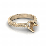 Double Row Pave Set Upswept Shank | Pave Fancy Four Claw Setting