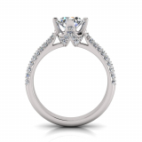 Double Row Pave Set Upswept Shank | Pave Fancy Four Claw Setting