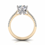 Double Row Pave Set Upswept Shank | Pave Fancy Four Claw Setting