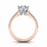 Double Row Pave Set Upswept Shank | Pave Fancy Four Claw Setting