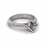 Double Row Pave Set Upswept Shank | Pave Fancy Four Claw Setting