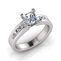 Flat Channel Set Shank | Corner Four Claw Setting