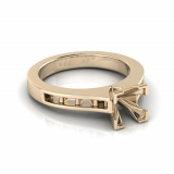 Flat Upswept Channel Set Shank | Corner Four Claw Setting