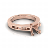 Flat Upswept Channel Set Shank | Corner Four Claw Setting