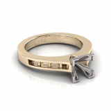 Flat Upswept Channel Set Shank | Corner Four Claw Setting