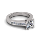 Flat Upswept Channel Set Shank | Corner Four Claw Setting