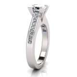 Flat Upswept Channel Set Shank | Corner Four Claw Setting