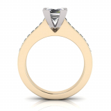 Flat Upswept Channel Set Shank | Corner Four Claw Setting