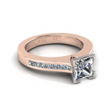 Flat Upswept Channel Set Shank | Corner Four Claw Setting