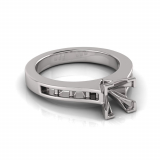 Flat Upswept Channel Set Shank | Corner Four Claw Setting