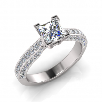 Pave Upswept Shank | Corner Four Claw Setting