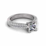 Pave Upswept Shank | Corner Four Claw Setting