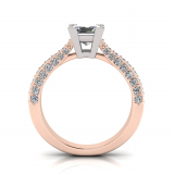 Pave Upswept Shank | Corner Four Claw Setting