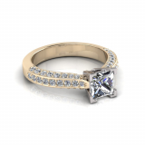 Pave Upswept Shank | Corner Four Claw Setting