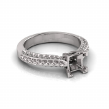 Pave Upswept Shank | Corner Four Claw Setting