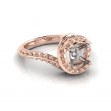 Fancy Twist Pave Set Shank | Four Claw Setting