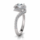 Fancy Twist Pave Set Shank | Four Claw Setting