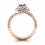 Fancy Twist Pave Set Shank | Four Claw Setting