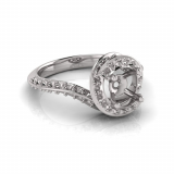 Fancy Twist Pave Set Shank | Four Claw Setting