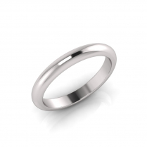 High Half Round Wedding Band