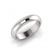 High Half Round Wedding Band