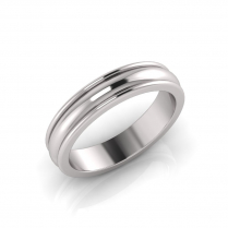 Half Round Railed Wedding Band