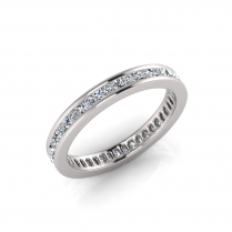 Princess And Round Channel Set Eternity Band