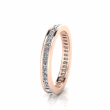 Princess And Round Channel Set Eternity Band