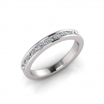 Princess And Round Channel Set Eternity Band