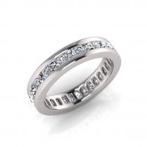 Princess And Round Channel Set Eternity Band