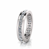 Princess And Round Channel Set Eternity Band