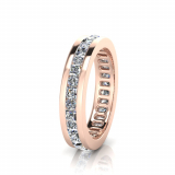 Princess And Round Channel Set Eternity Band