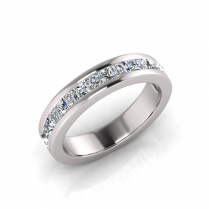 Princess And Round Channel Set Eternity Band