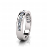 Princess And Round Channel Set Eternity Band