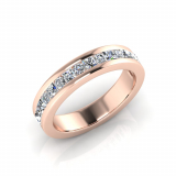 Princess And Round Channel Set Eternity Band