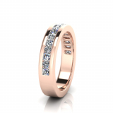 Princess And Round Channel Set Eternity Band