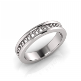 Princess And Round Channel Set Eternity Band