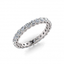 Double Bezel, Shared Claw Round Wedding Band