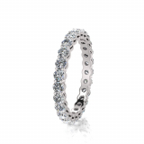 Double Bezel, Shared Claw Round Wedding Band