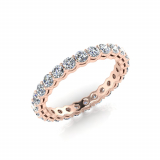 Double Bezel, Shared Claw Round Wedding Band