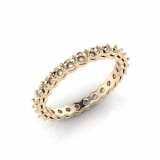 Double Bezel, Shared Claw Round Wedding Band