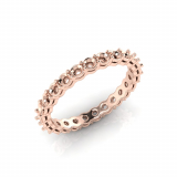 Double Bezel, Shared Claw Round Wedding Band