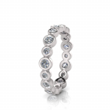 Rub-over Alternating Round Wedding Band