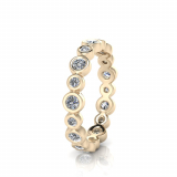 Rub-over Alternating Round Wedding Band