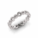 Rub-over Alternating Round Wedding Band