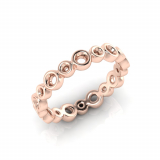 Rub-over Alternating Round Wedding Band