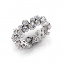 Rub-over Multi Stone Round Wedding Band