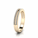 Double Row Scallop Set Wedding Band