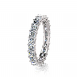 Double Bezel Shared Claw Princess Wedding Band